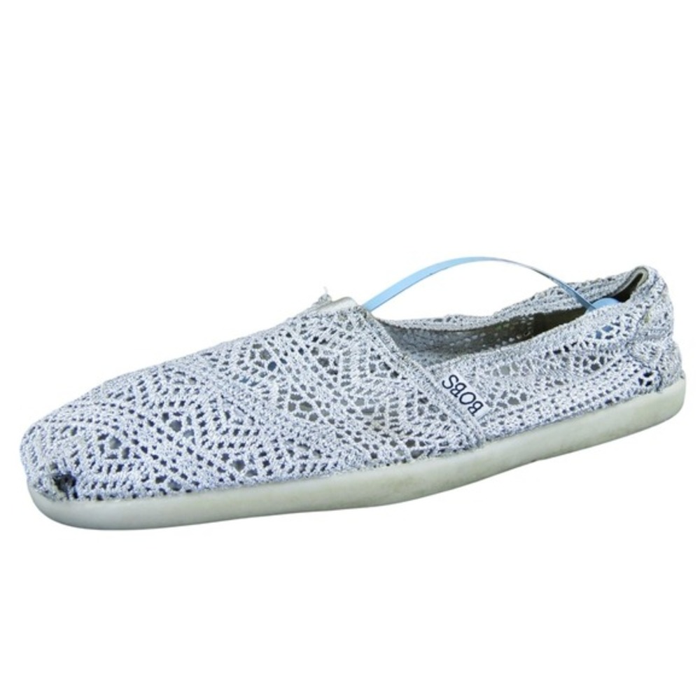 Bobs By Skechers Women Sparkle Slip-On Silver‎ Fabric Sz 10 Medium  Used 2025